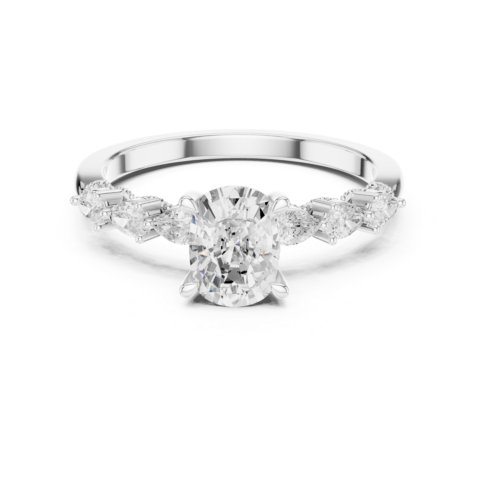 Gold Ring DDLR-907, White Gold, view 4