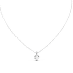 14K Solid Gold Lab Diamond Solitaire Pendant Necklace, White Gold, view 4