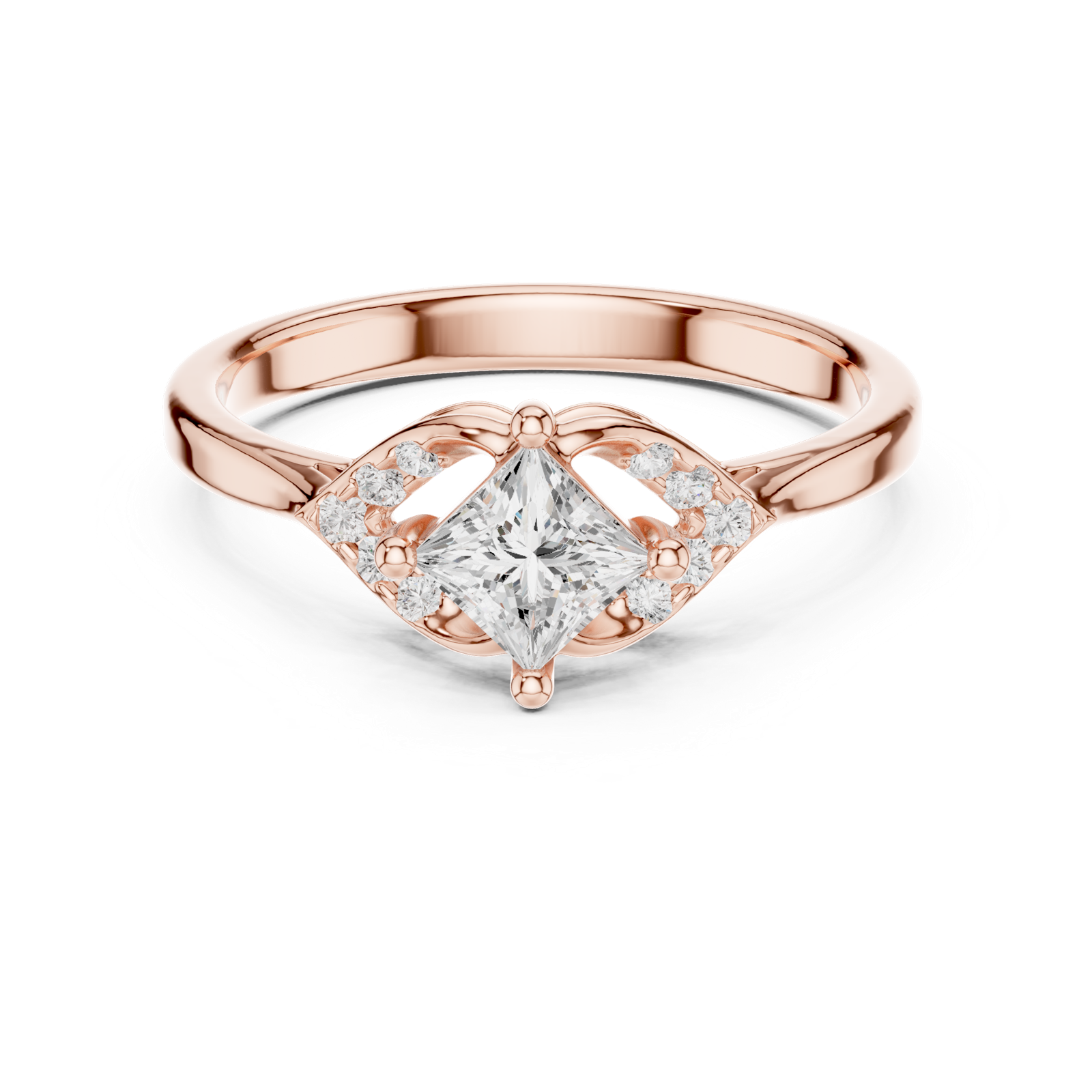 Gold Ring DDLR-515, Rose Gold, view 4
