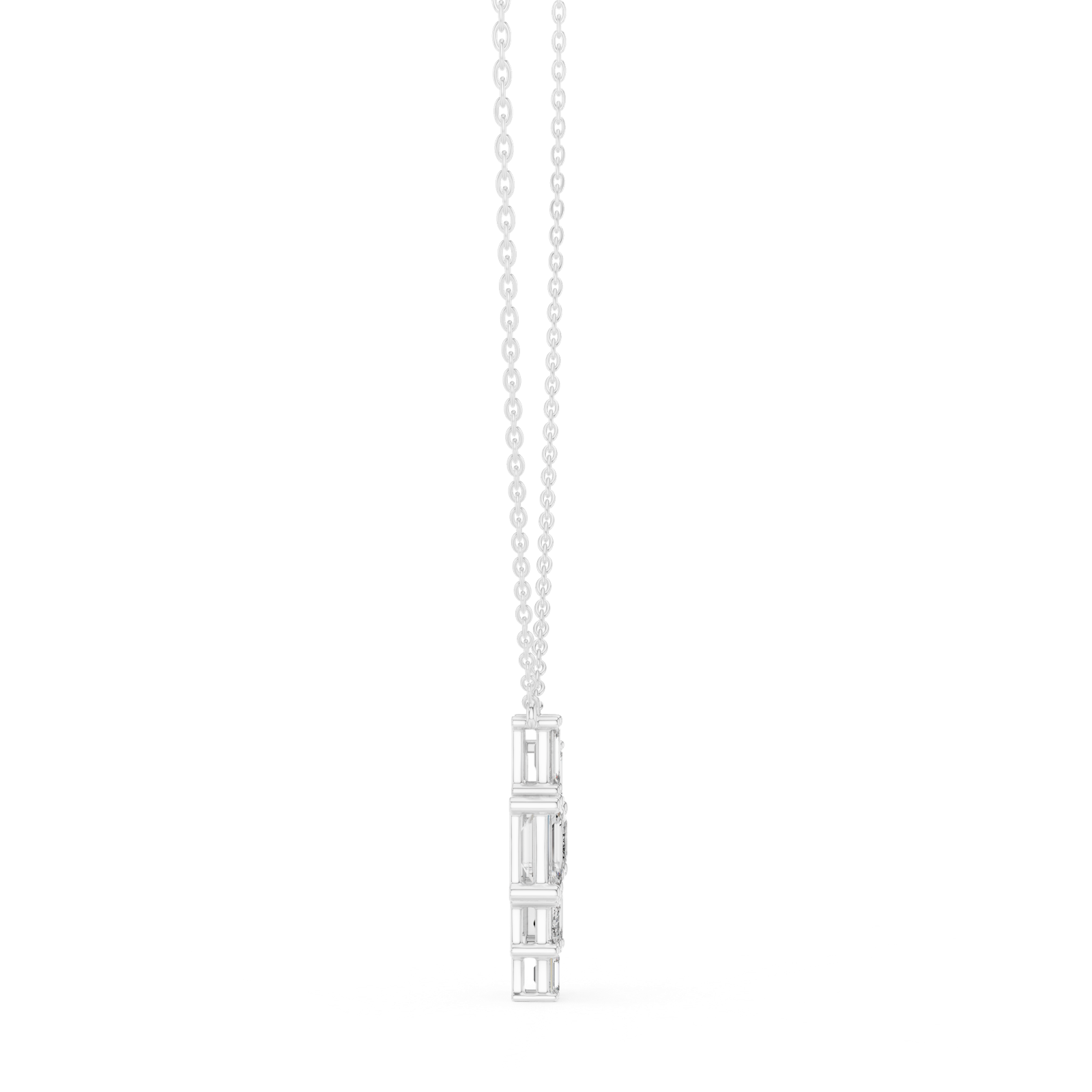 Gold Pendant GPD-0023, White Gold, view 3