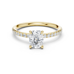 Gold Jewelry, Cushion center stone, Yellow Gold