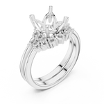 Gold Ring DDLR-440, Asscher center stone, White Gold, view 2