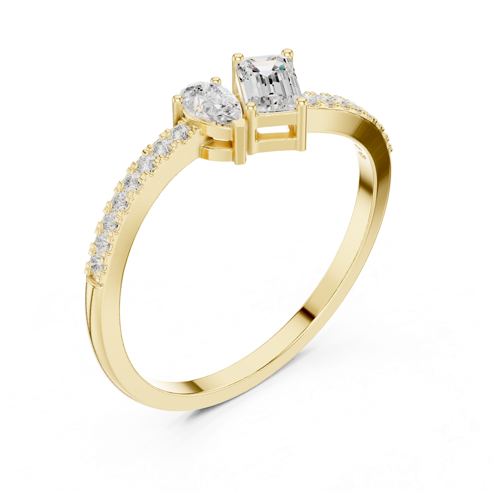 Gold Ring HLR-221, Yellow Gold, view 2