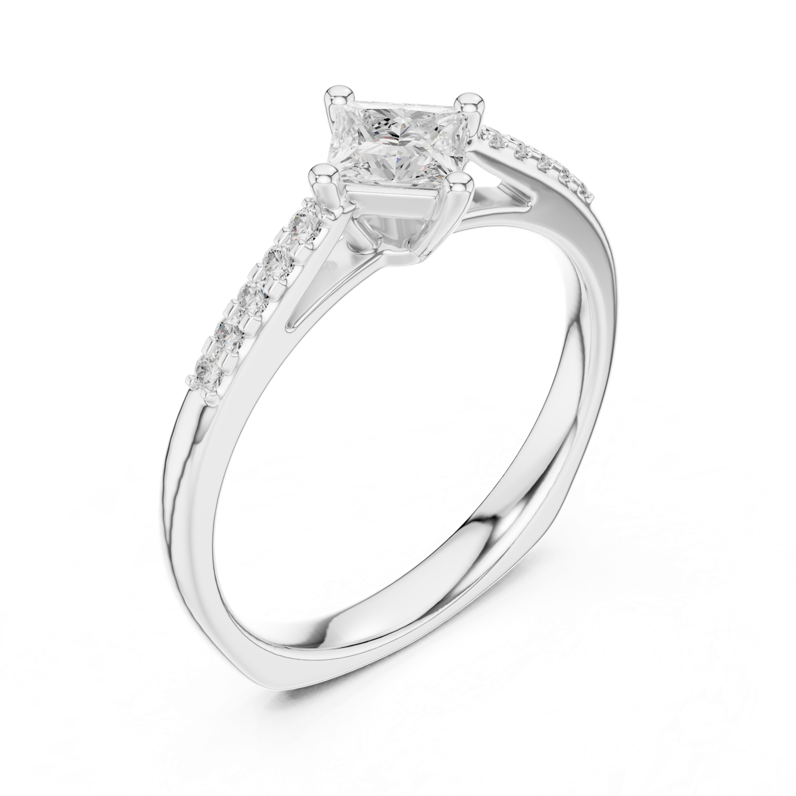 Gold Ring DDLR-518, White Gold, view 2