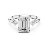 Gold Ring DDLR-164, Emerald center stone, White Gold, view 4