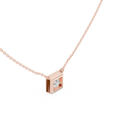 Gold Jewelry DDPO-007, Princess center stone, Rose Gold, view 2
