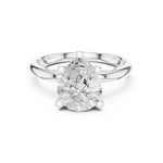 Gold Ring DDLR-175, Pear center stone, White Gold, view 4