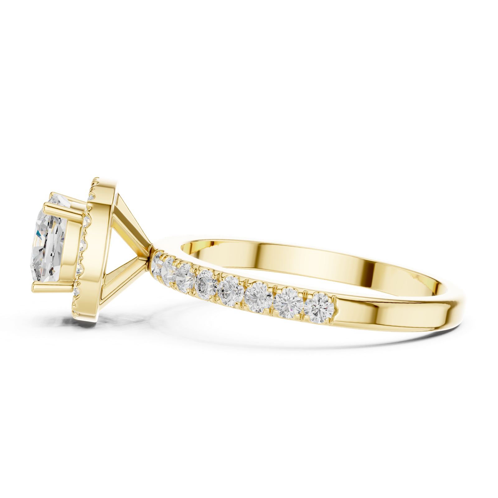 Gold Ring DDLR-1100, Yellow Gold, view 3