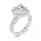 Gold Ring, Asscher center stone, White Gold, view 2