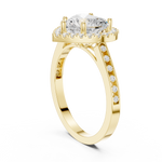 Gold Ring DDLR-349, Heart center stone, Yellow Gold, view 1