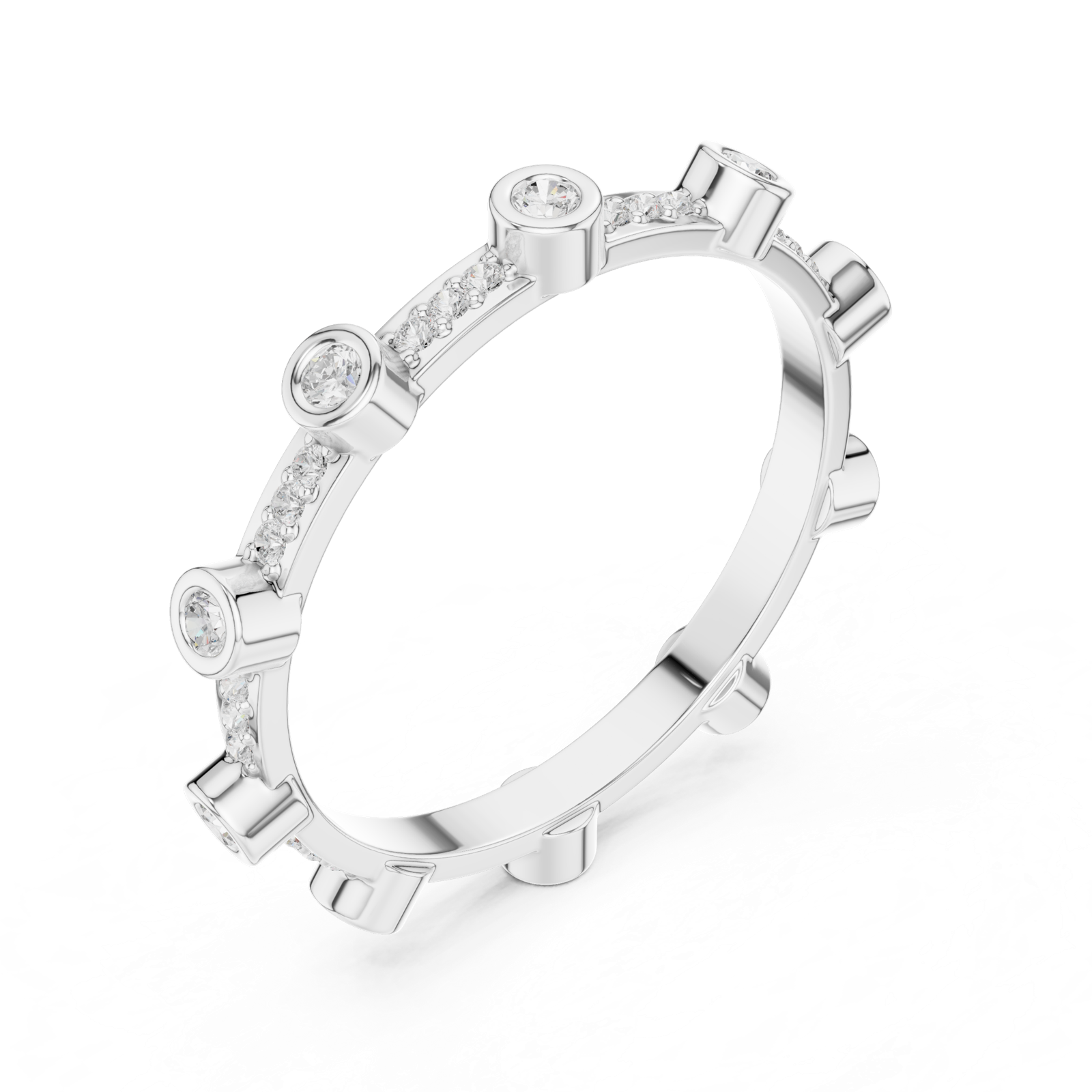 Gold Ring DDLR-708, White Gold, view 2