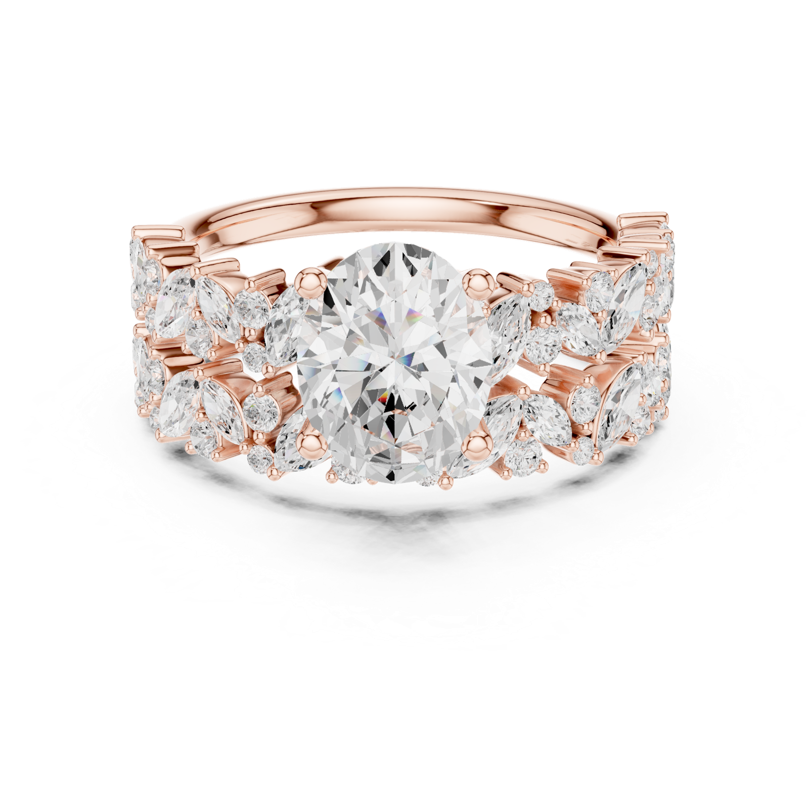 Gold Ring DDLR-943, Rose Gold, view 4