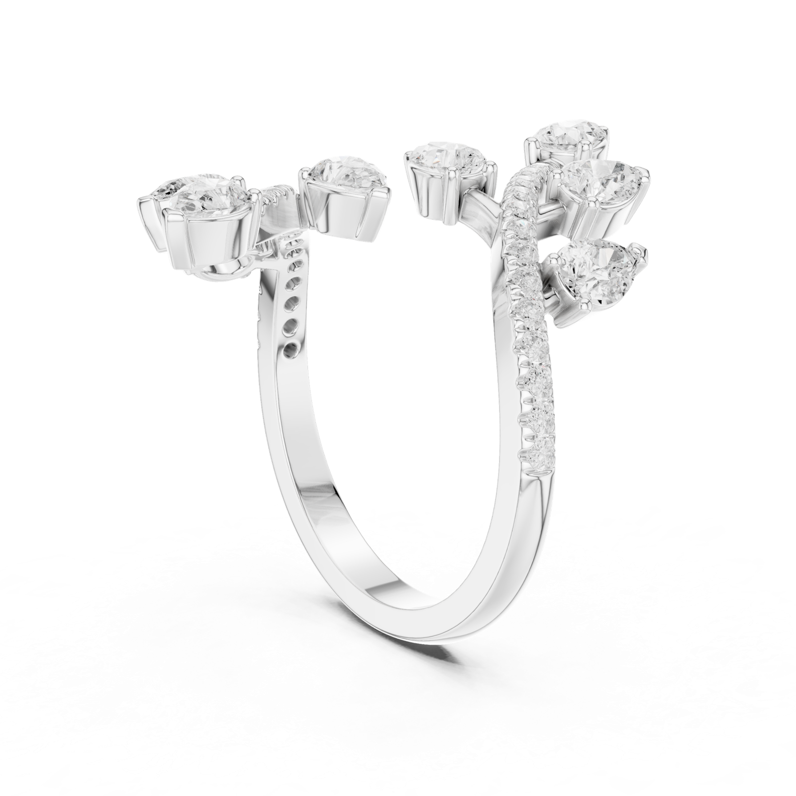 Gold Ring DDLR-852, White Gold, view 1