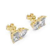 Gold Earrings L02-34, Yellow Gold, view 2