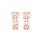 14K Solid Gold Lab Diamond Cluster Earrings, Rose Gold