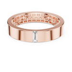 14K Solid Gold Lab Diamond Solitaire Ring, Rose Gold