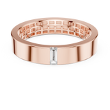 14K Solid Gold Lab Diamond Solitaire Ring, Rose Gold