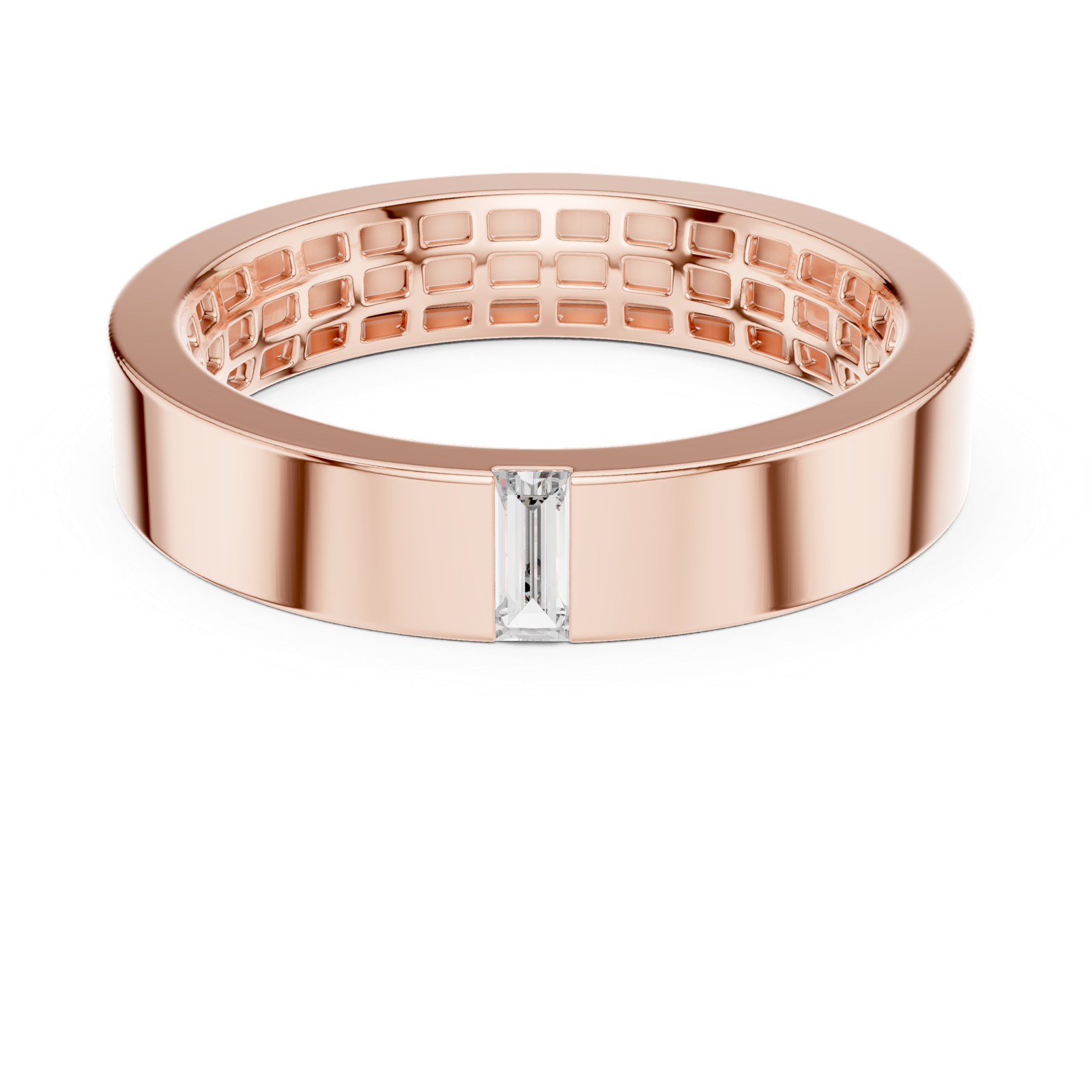 14K Solid Gold Lab Diamond Solitaire Ring, Rose Gold