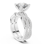 Gold Ring, Cushion center stone, White Gold, view 1