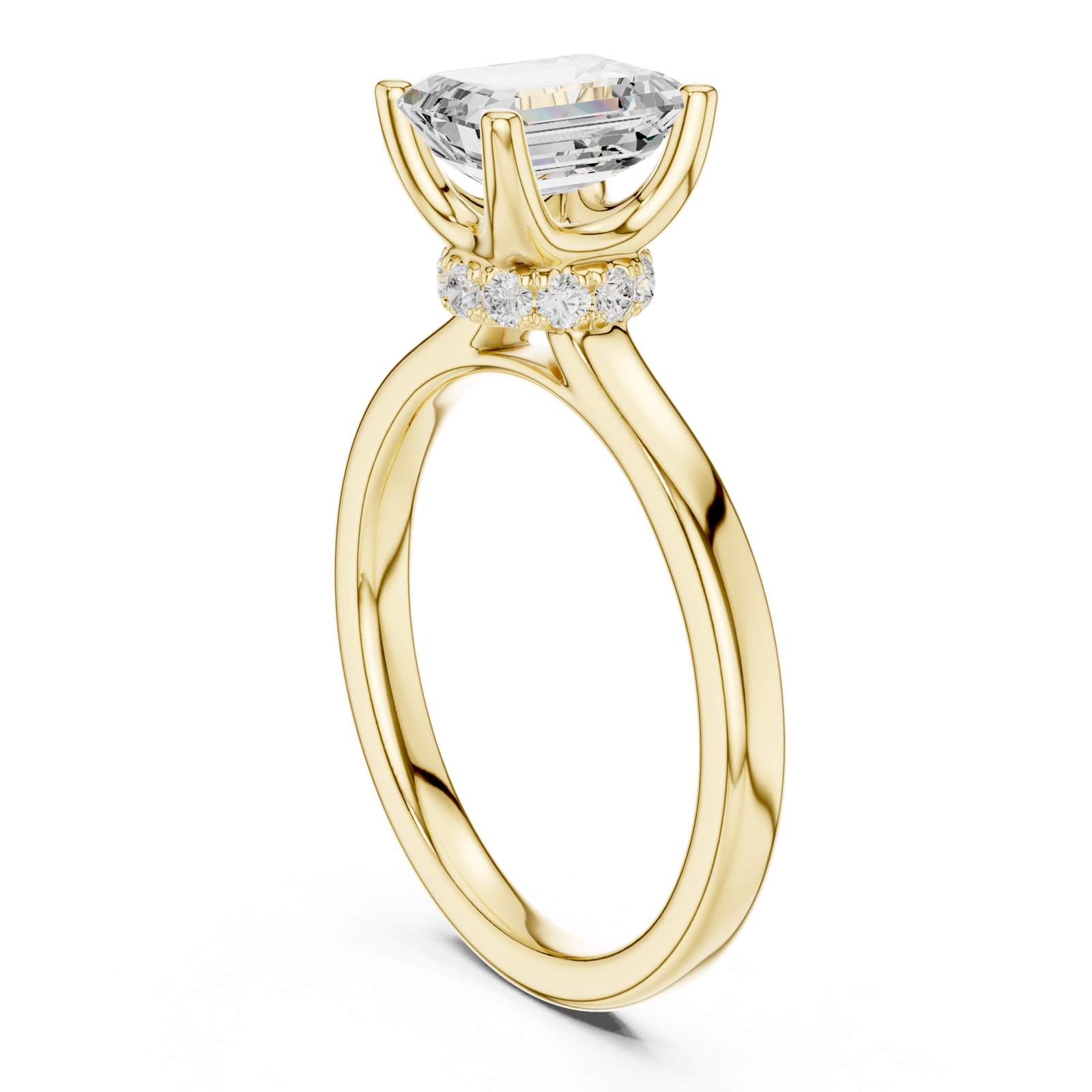Gold Ring DDLR-176, Emerald center stone, Yellow Gold, view 1