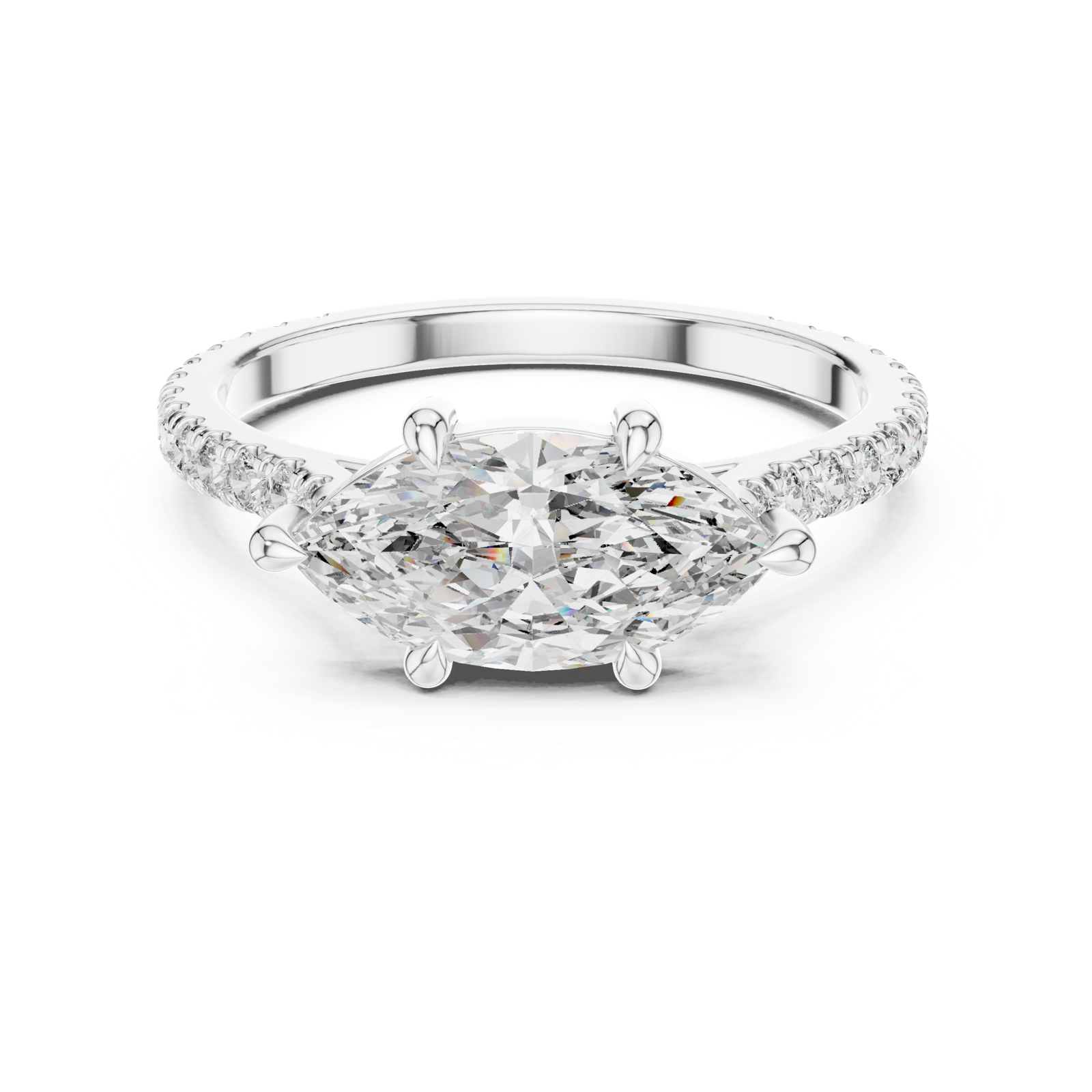 Gold Ring DDLR-201, White Gold, view 4