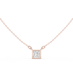 Gold Jewelry DDPS-001, Princess center stone, Rose Gold
