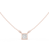 Gold Jewelry DDPS-001, Princess center stone, Rose Gold
