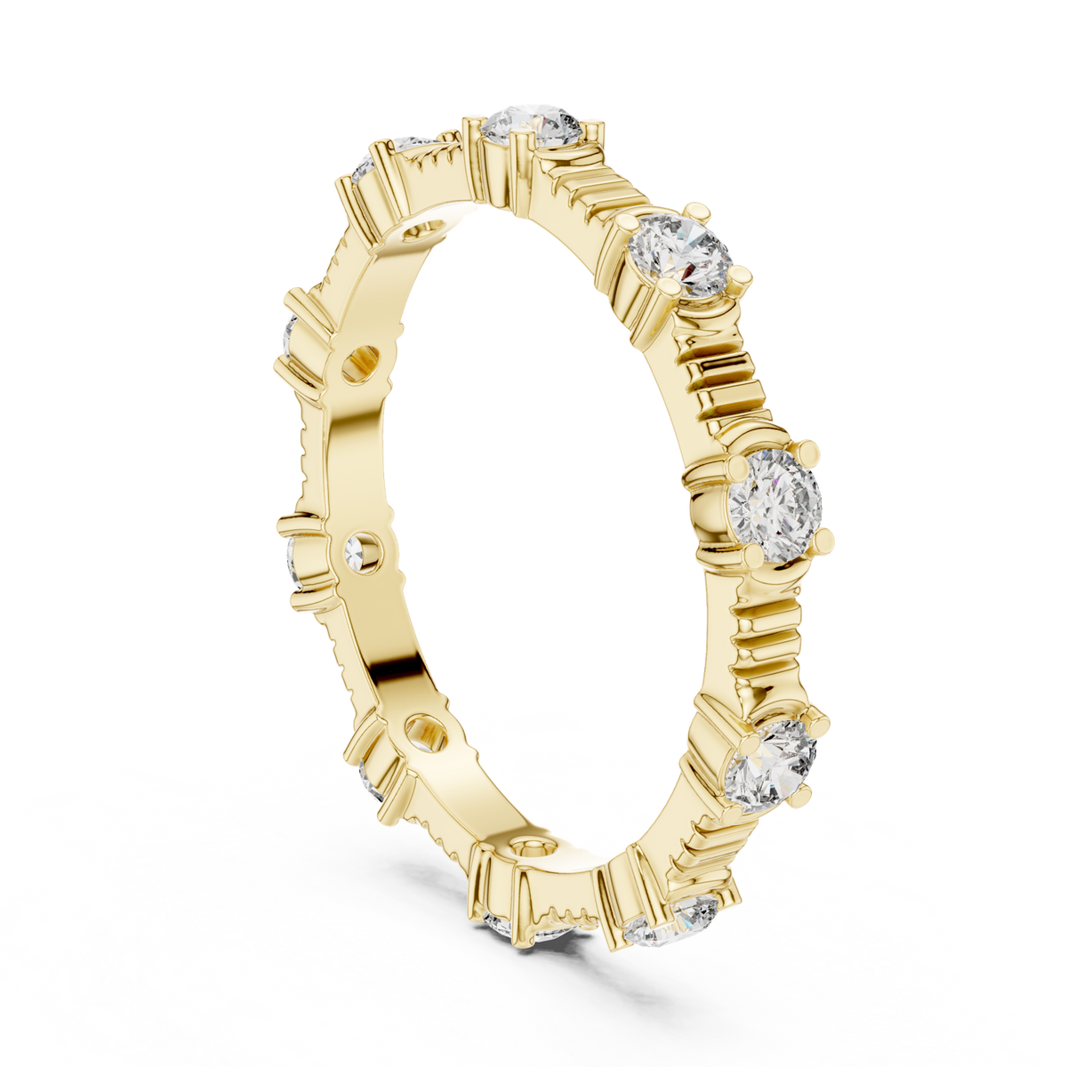 14K Solid Gold Lab Diamond Eternity Ring, Yellow Gold, view 1