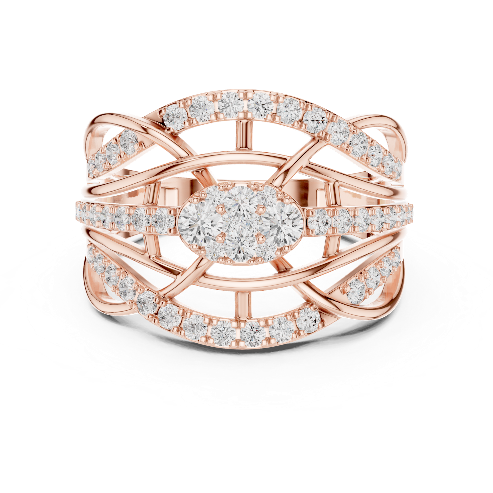 Gold Ring DDLR-769, Rose Gold, view 4