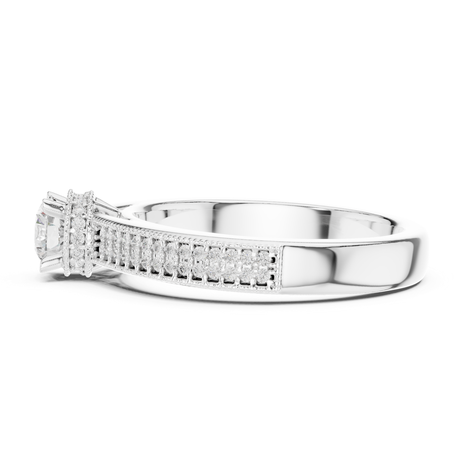 Gold Ring LR-0321, White Gold, view 3