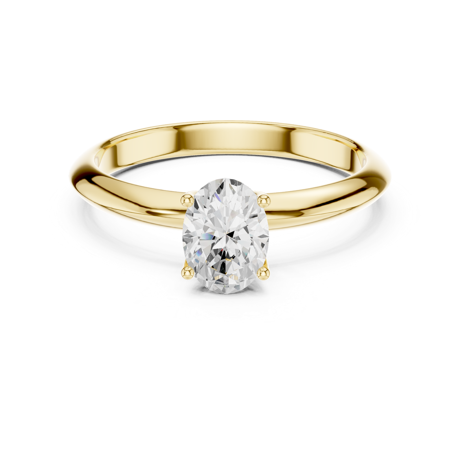Gold Jewelry L36-6, Oval center stone, Yellow Gold, view 4