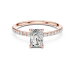 Gold Jewelry L36-15, Radiant center stone, Rose Gold, view 4