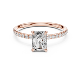 Gold Jewelry L36-15, Radiant center stone, Rose Gold, view 4