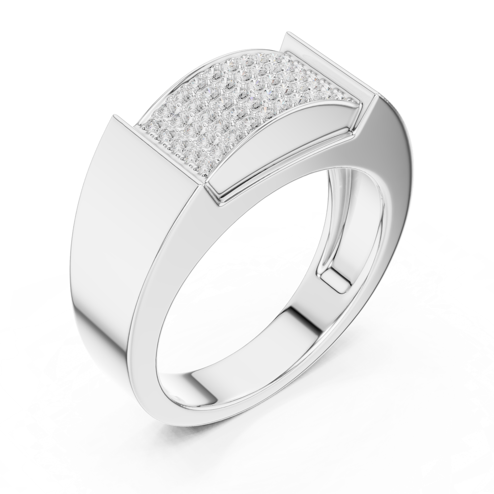 Gold Ring SBMR(49), White Gold, view 2