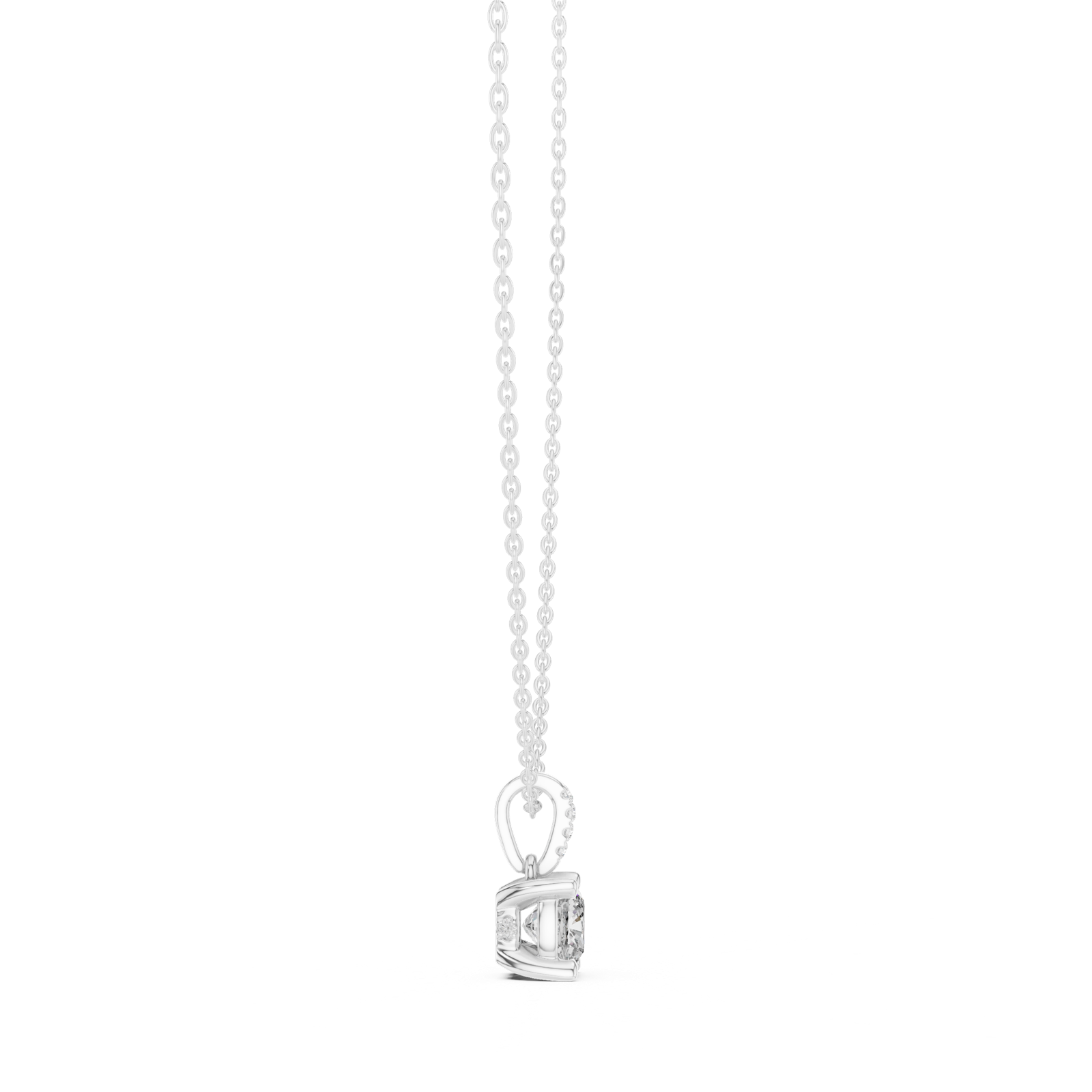 Gold Pendant GPD-0071, White Gold, view 3