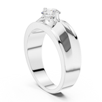 14K Solid Gold Lab Diamond Solitaire Ring, White Gold, view 1