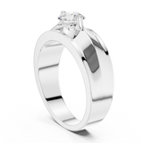 14K Solid Gold Lab Diamond Solitaire Ring, White Gold, view 1