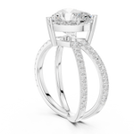Gold Jewelry L36-25, Heart center stone, White Gold, view 1