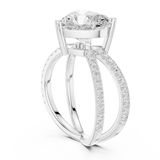 Gold Jewelry L36-25, Heart center stone, White Gold, view 1