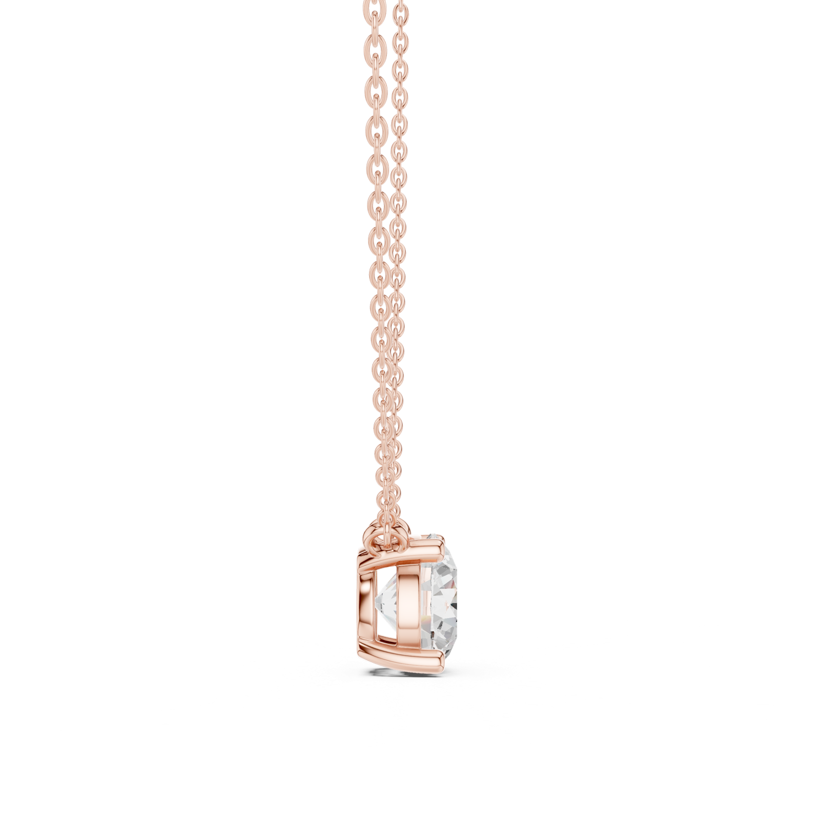 Gold Jewelry DDPO-001, Round center stone, Rose Gold, view 3