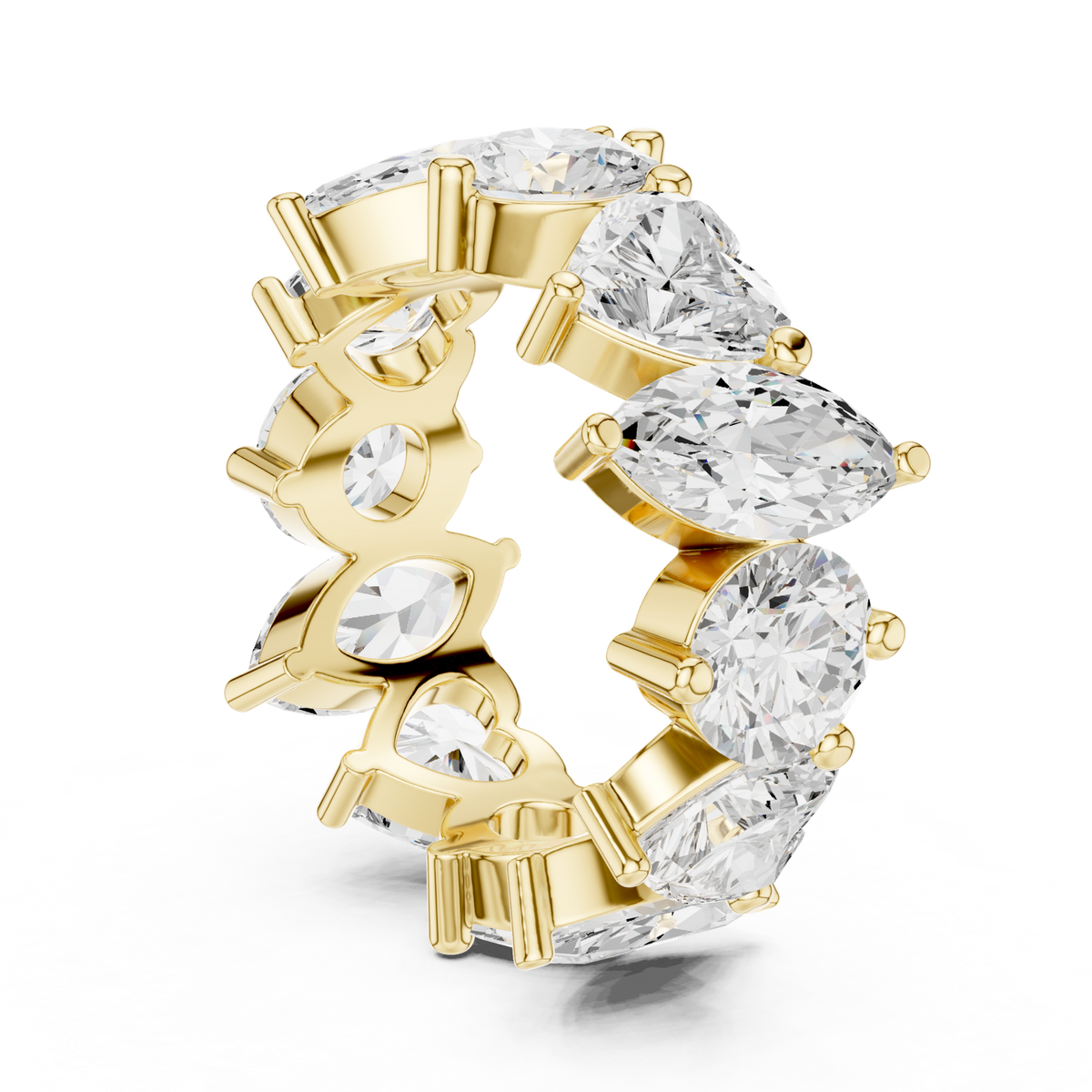 14K Solid Gold Lab Diamond Cluster Ring, Yellow Gold, view 1