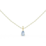14K Solid Gold Lab Diamond Solitaire Pendant Necklace, Yellow Gold