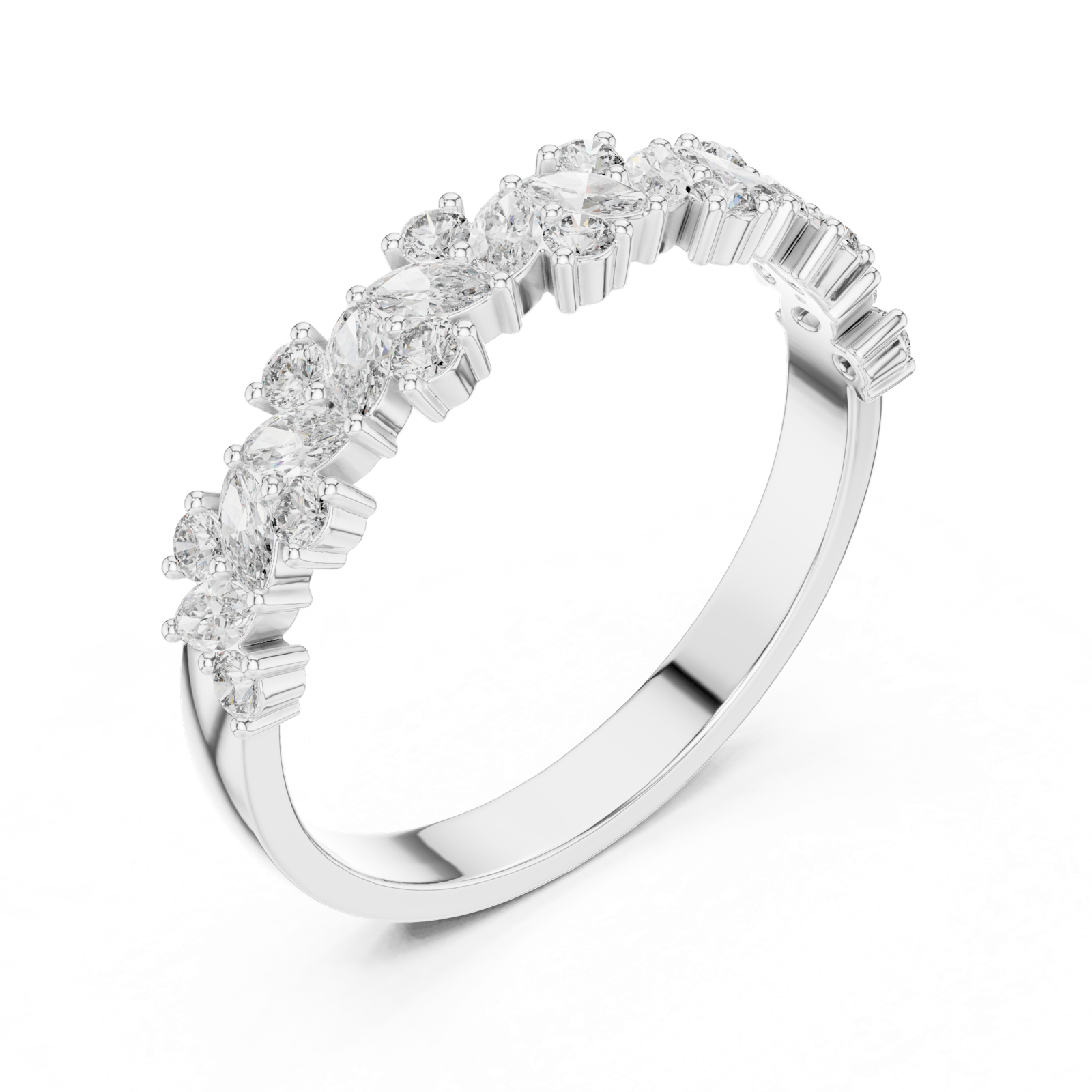 Gold Ring HLR-21, White Gold, view 2