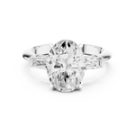 Gold Jewelry L35-67, Oval center stone, White Gold, view 4
