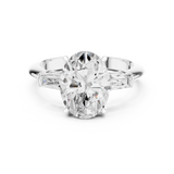 Gold Jewelry L35-67, Oval center stone, White Gold, view 4
