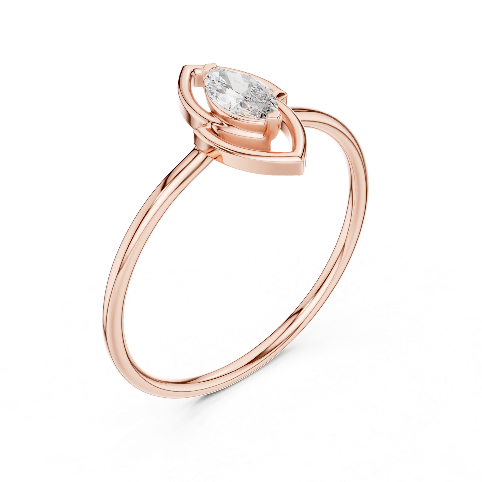 Gold Ring HLR-197, Rose Gold, view 2