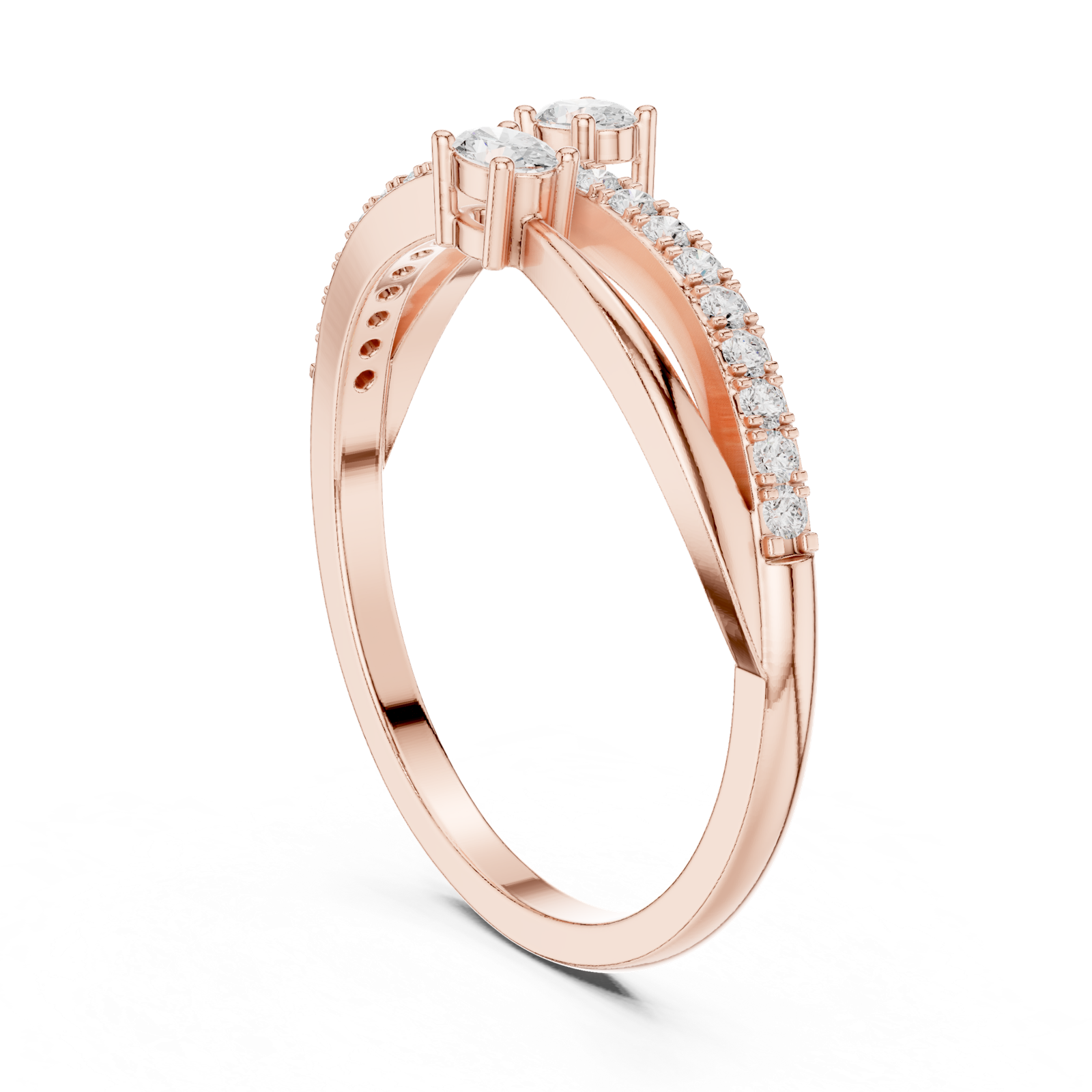 Gold Ring HLR-254, Rose Gold