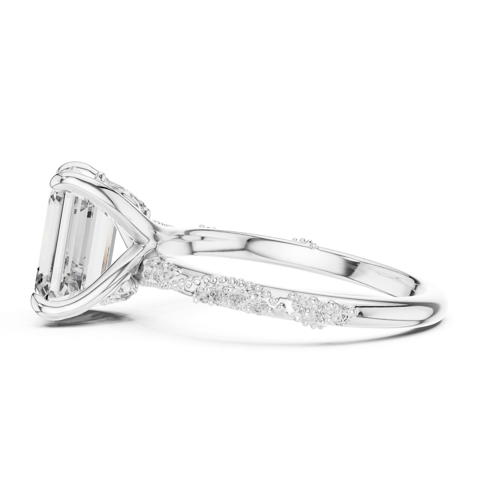 Gold Ring DDLR-167, White Gold, view 3