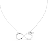 14K Solid Gold Lab Diamond Infinity Pendant Necklace, White Gold, view 4