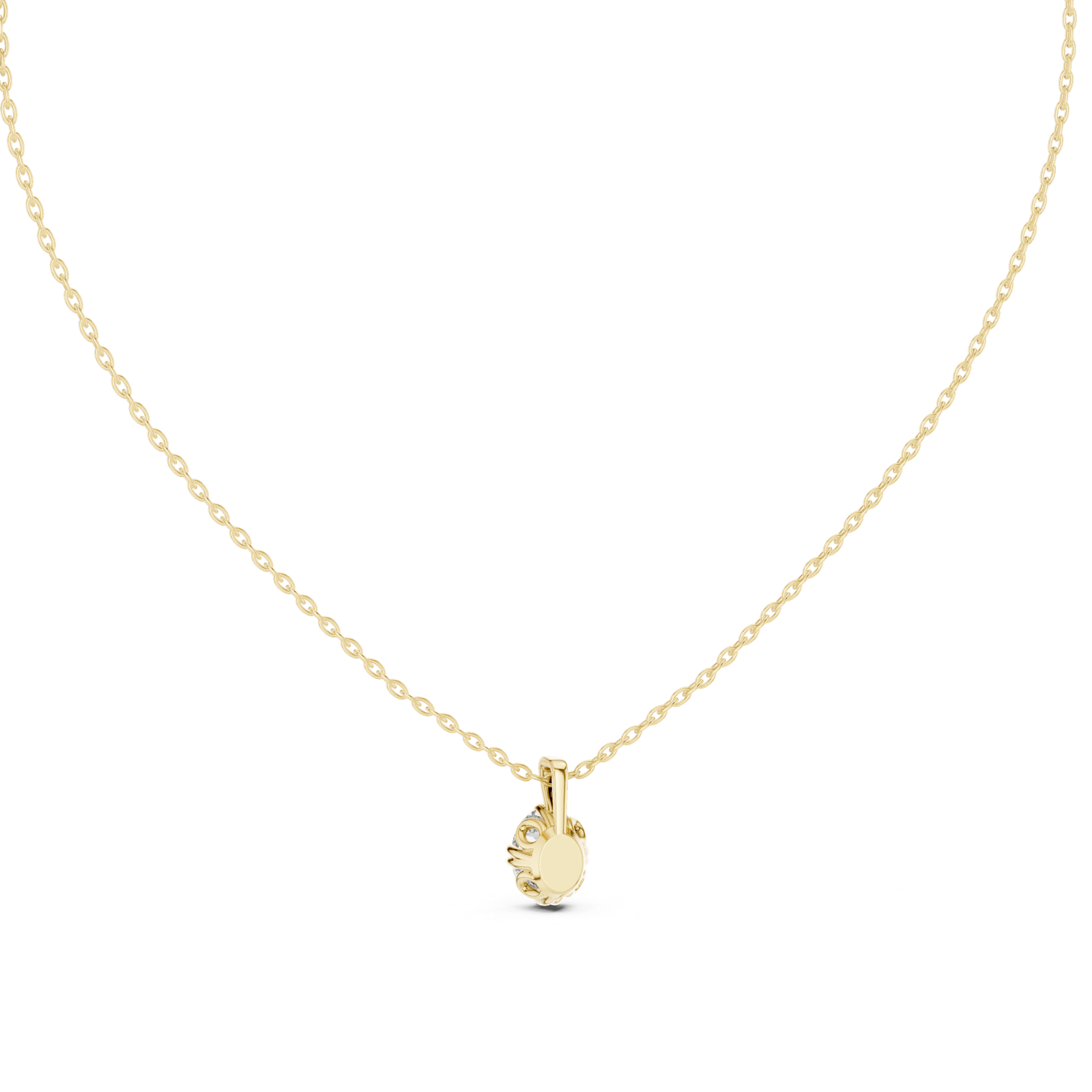 14K Solid Gold Lab Diamond Solitaire Pendant Necklace, Yellow Gold, view 4